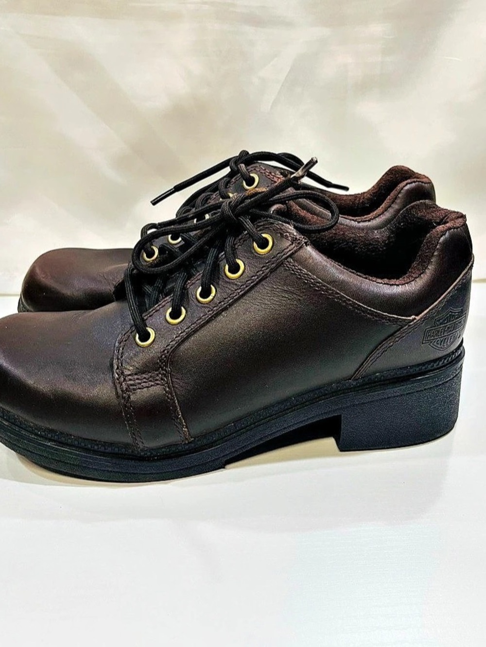 Harley-Davidson lace-up platform shoes Leather Lace-Up Shoes Brown US 7